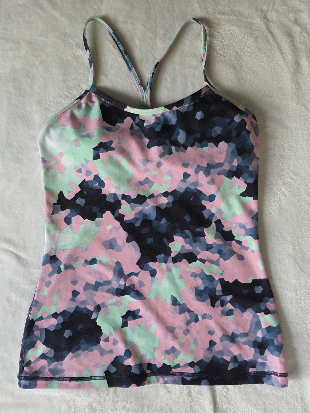 lululemon athletica Pink Mint Navy Abstract Camo Tank